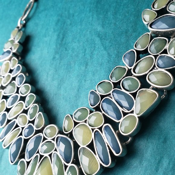 2/35$ Lucky brand silver tone statement bib necklace double sided - Picture 6 of 9